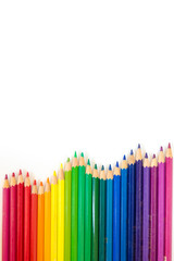 colored pencils isolated on white background