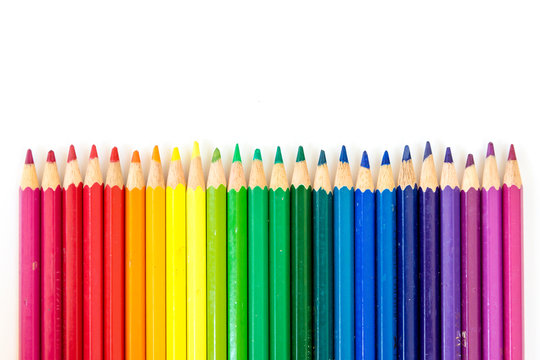 color pencils isolated on white background