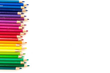color pencils isolated on white background