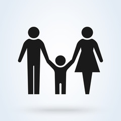 family and child, Simple modern icon design illustration.