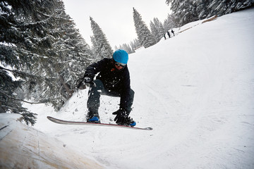 snowboarder in jump.Winter sport.