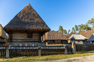 Romanian traditional houses. Duplex of potters