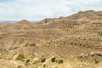 Unusual tunisian landscape. Horizontal color photography.