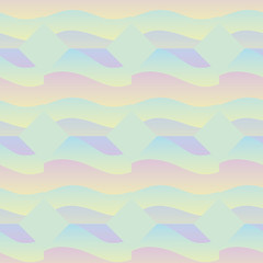 A seamless abstract vector pattern with striped pastel colored shapes in candy colors. Surface print design.