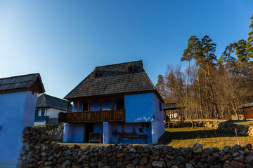 Romanian traditional houses. Duplex of potters