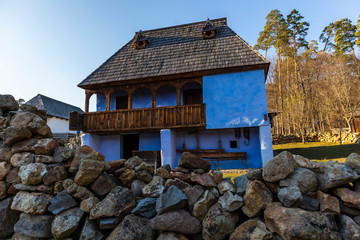 Romanian traditional houses. Duplex of potters