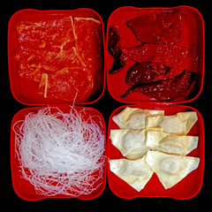 Suki's ingredients,liver,Pork slides,vermicelli,dumpling