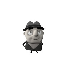 3D illustration of 50s looking uncle