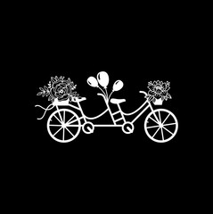Plakat Vintage bike with floral design