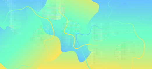 Vector Memphis Banner. Modern Fluid Placard 