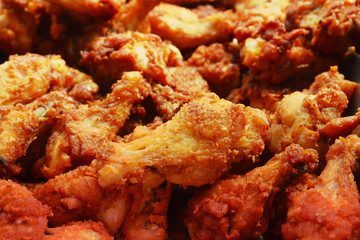 Fried chicken wing or Fried chicken on a plate in thai food style