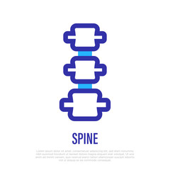 Spine thin line icon. Vertebrae. Logo for clinic or massage. Vector illustration