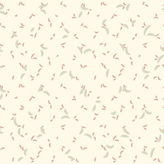 A pastel romantic seamless vector pattern with petals and leaves in pale pink color. Minimal surface print design. Great for stationery, backgrounds and textiles.
