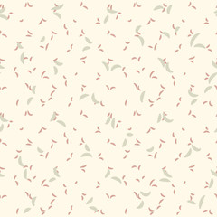 A pastel romantic seamless vector pattern with petals and leaves in pale pink color. Minimal surface print design. Great for stationery, backgrounds and textiles.
