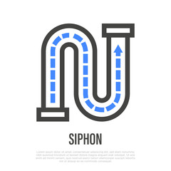 Siphon thin line icon. Plumbing equipment. Vector illustration.
