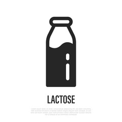 Lactose thin line icon. Symbol for packaging. Food intolerance. Vector illustration.