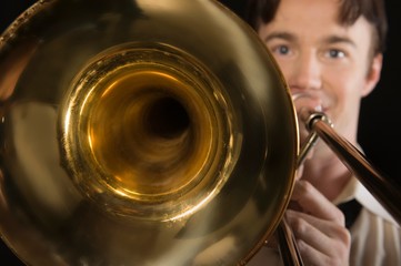 Fototapeta premium Man Playing Trombone