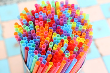 Colorful drinking straws