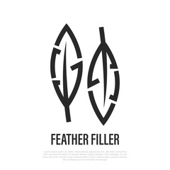 Feather filler thin line icon. Vector illustration of fabric feature.