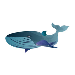 blue whale - watercolor hand drawing vector paint
