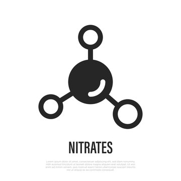 Nitrates thin line icon. Vector illustration for food packaging.