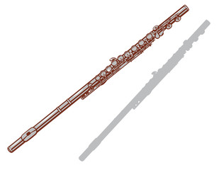 Flute and it's silhouette. © 夏妃 吉野