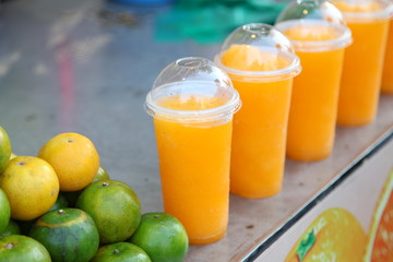 orange juice in market
