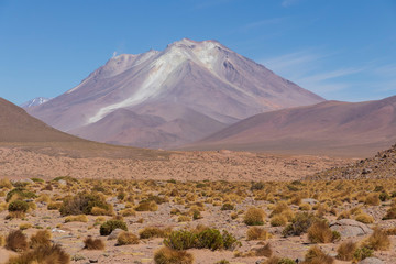 Volcanoes on the altiplano in Bolivia.