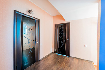 Russia, Moscow- August 05, 2019: interior room apartment modern bright cozy atmosphere. room doors, repair corridor