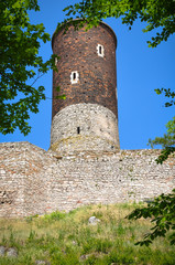 Fototapeta na wymiar Ruins of the medieval royal castle in Chęciny, Swietokrzyskie Voivodeship, Poland.