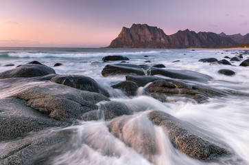 Sunset at Uttakleiv Beach - Lofoten - Norway