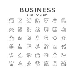 Obraz na płótnie Canvas Set line icons of business