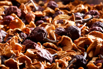 Full frame mixed dried fruits
