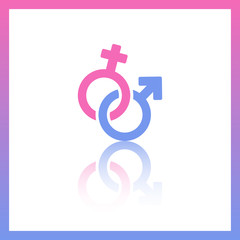 Fototapeta premium Abstract color vector gender icon.