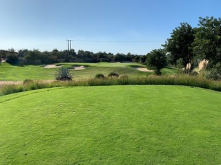 golf par 3 hole view from tee box