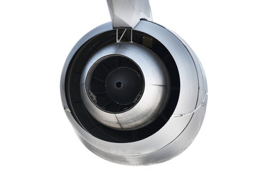 Jet engine on white background with clipping path