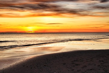 Sunrise on the beach in Arenales del Sol, Alicante