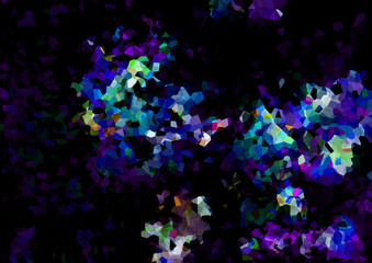 ポリゴンが水晶化したピクセレートのクールなアブストラクト