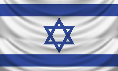National flag of Israel illustration, Wrinkled fabric effect