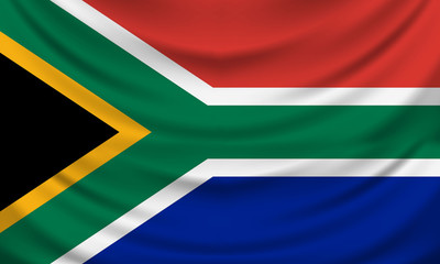 National flag of South Africa illustration, Wrinkled fabric effect