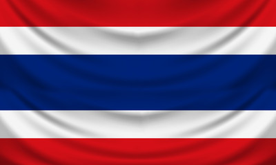 National flag of Thailand illustration, Wrinkled fabric effect