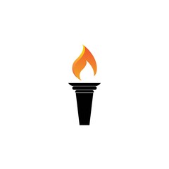 Torch vector icon illustration design template