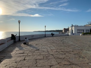 view of the beach from high path