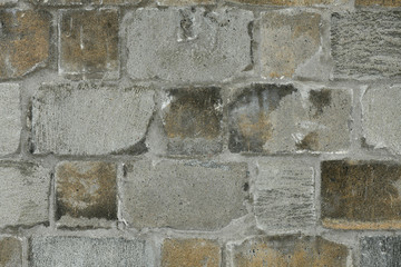 Texture of a gray-brown brick wall