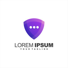 awesome shield chat logo design