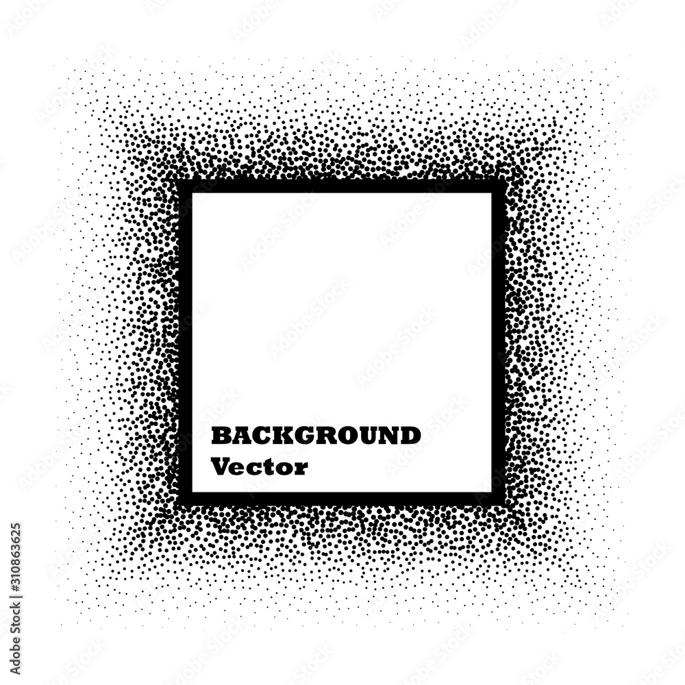 Aufkleber a square of very small dissolving points, noise, gradient. the stipple grunge. vector object with th