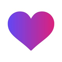 Glyph Gradient Heart icon isolated on background