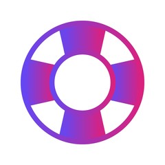 Glyph Gradient Swimming Tube icon isolated on background
