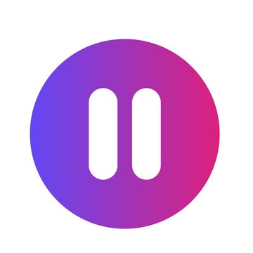 Glyph Gradient pause icon isolated on background