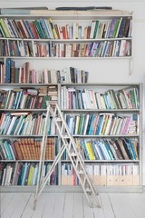 Step Ladder By Book Shelves